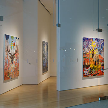 A view of the Norman Akers exhibit at the Nerman Museum of Contemporary Art at JCCC