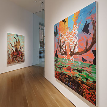 A view of the Norman Akers exhibit at the Nerman Museum of Contemporary Art