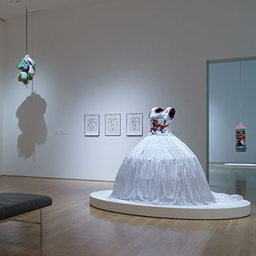 Artwork on display at the Sport and Spectator exhibition at the Nerman Museum of Contemporary Art