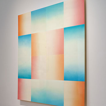 Judy Chicago's Big Blue Pink on display at the Nerman Museum